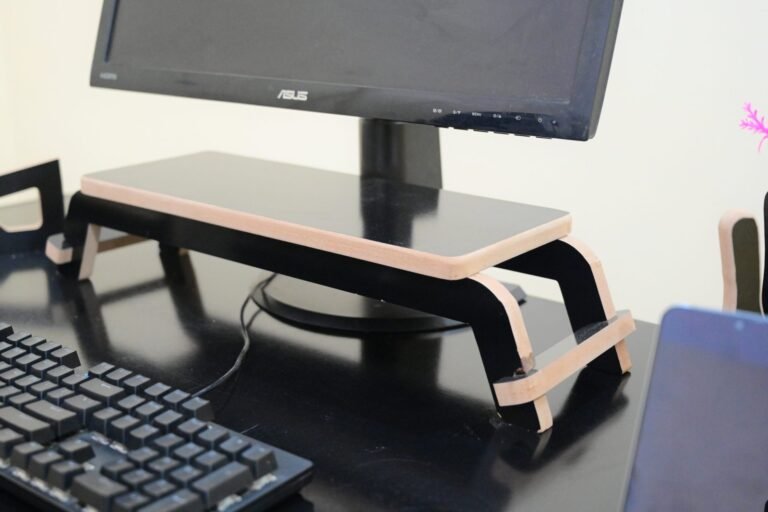 Modern monitor stand for desk setup