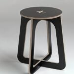 Foldable wooden stool chair