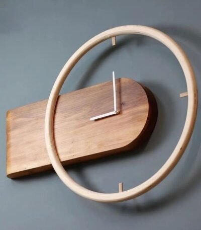 Modern wooden wall clock for home decor