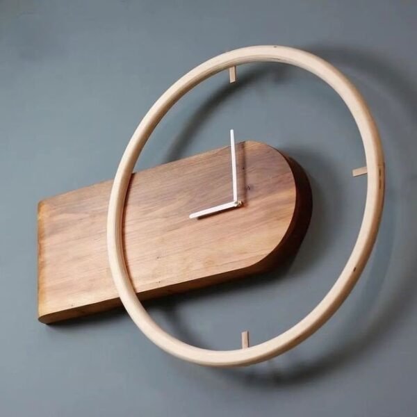 Modern wooden wall clock for home decor